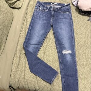 Classic Distressed Blue Skinny Jeans for Women